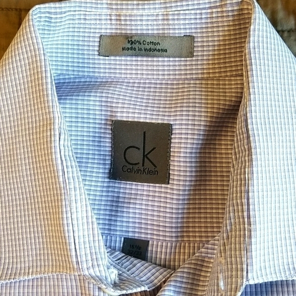 Calvin Klein Button Down Dress Shirt Size 16.5 32/33 Cotton - Picture 3 of 6
